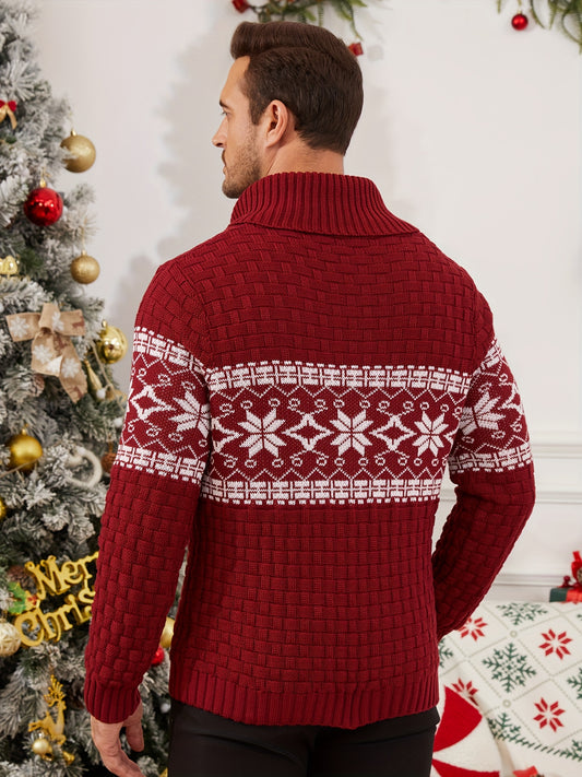 Winter Cheer High Neck Cable Sweater