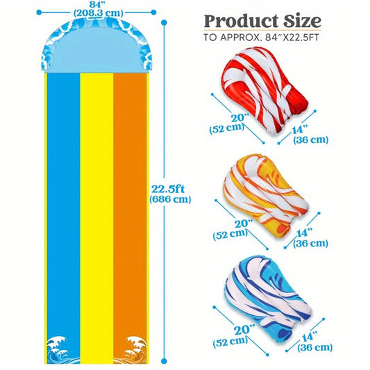 Giant Backyard Water Slide with 3 Body Boards