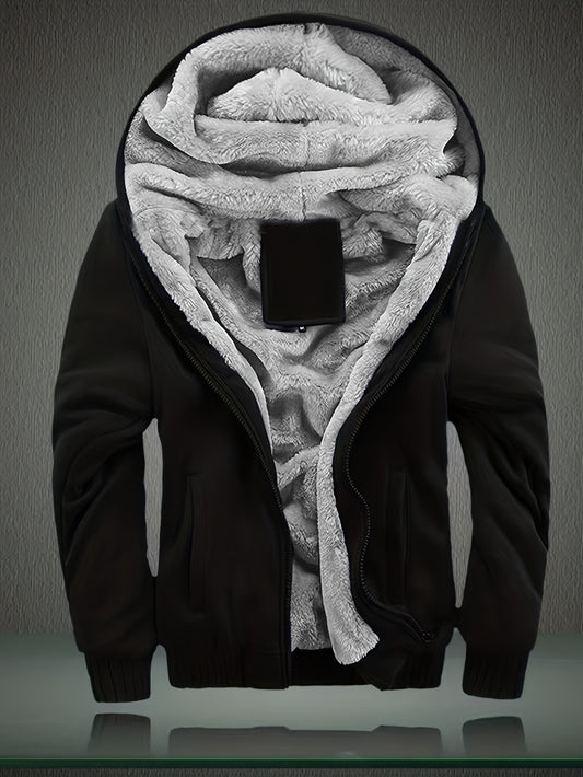 Winter Fleece Hoodie Zip Jacket