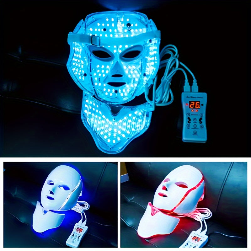 Inside view of mask. Filled with actual mini led color changing bulbs. Blue and .