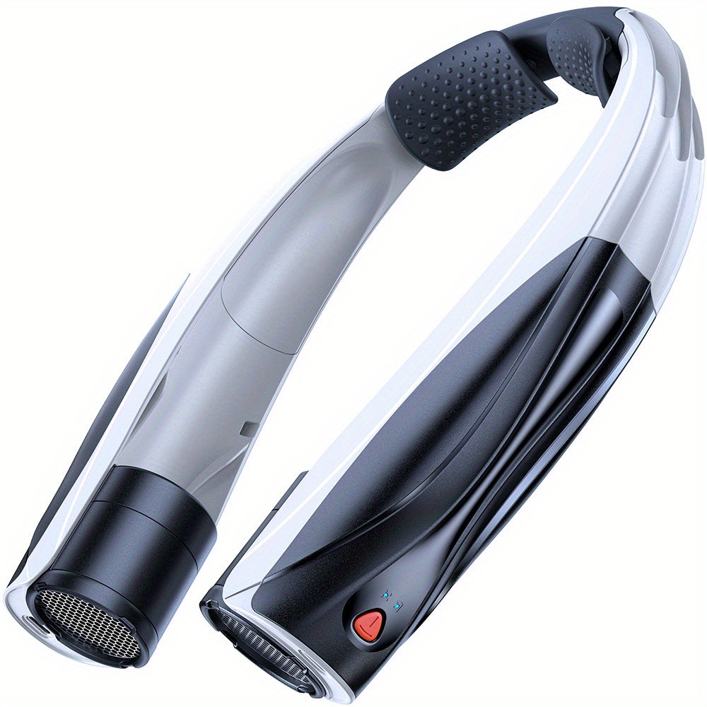 Hands-free wearable neck cooling fan with ergonomic rest – USB powered, portable, and lightweight