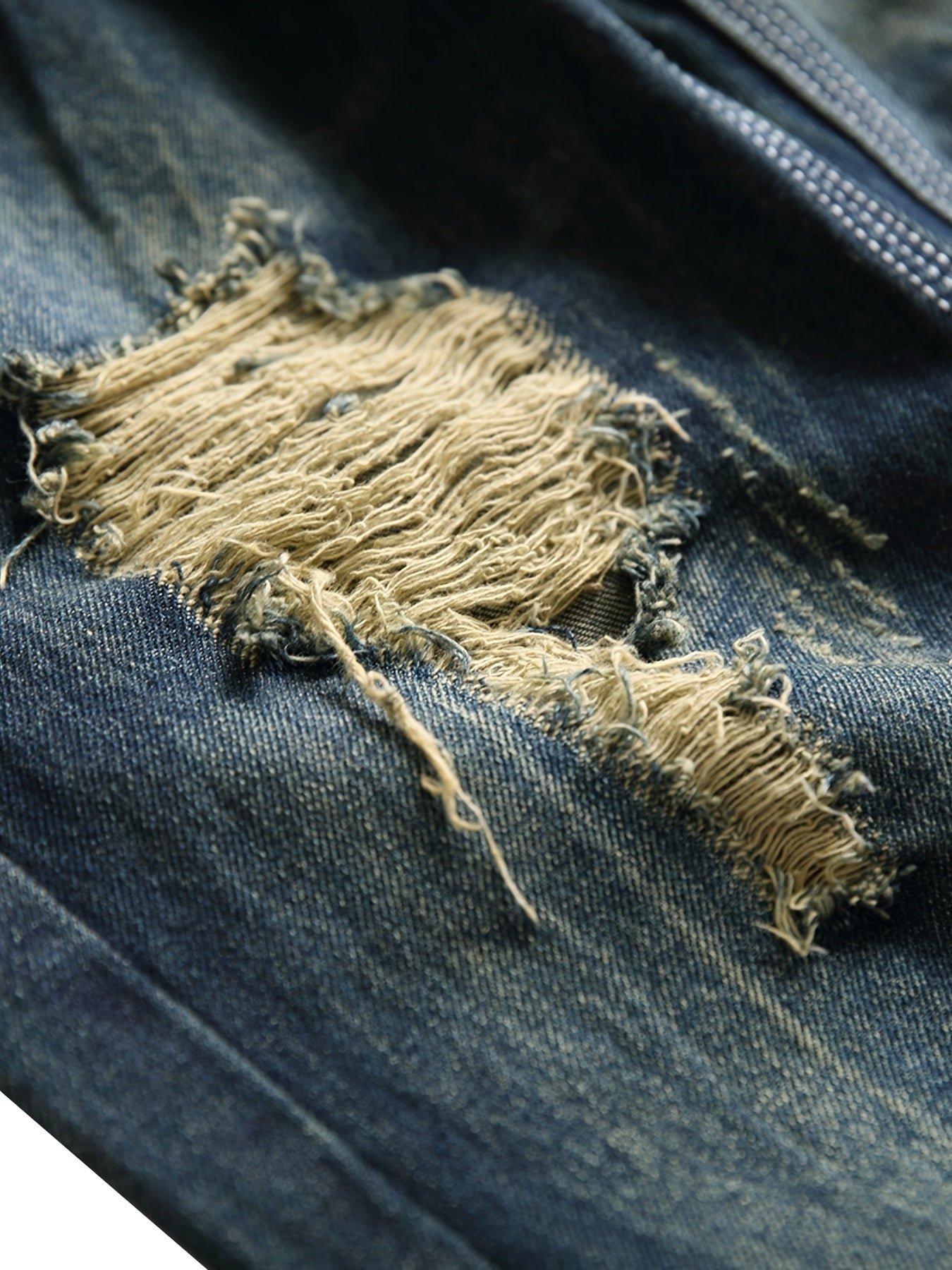 Men's Dark Blue Ripped Jeans - Limited Stock