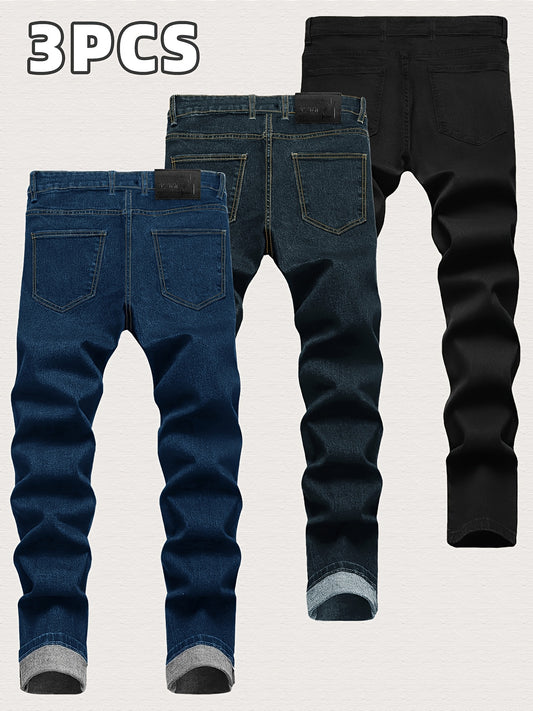 Men's Skinny Fit Jeans - 3 Pairs for 1 Price - All Season