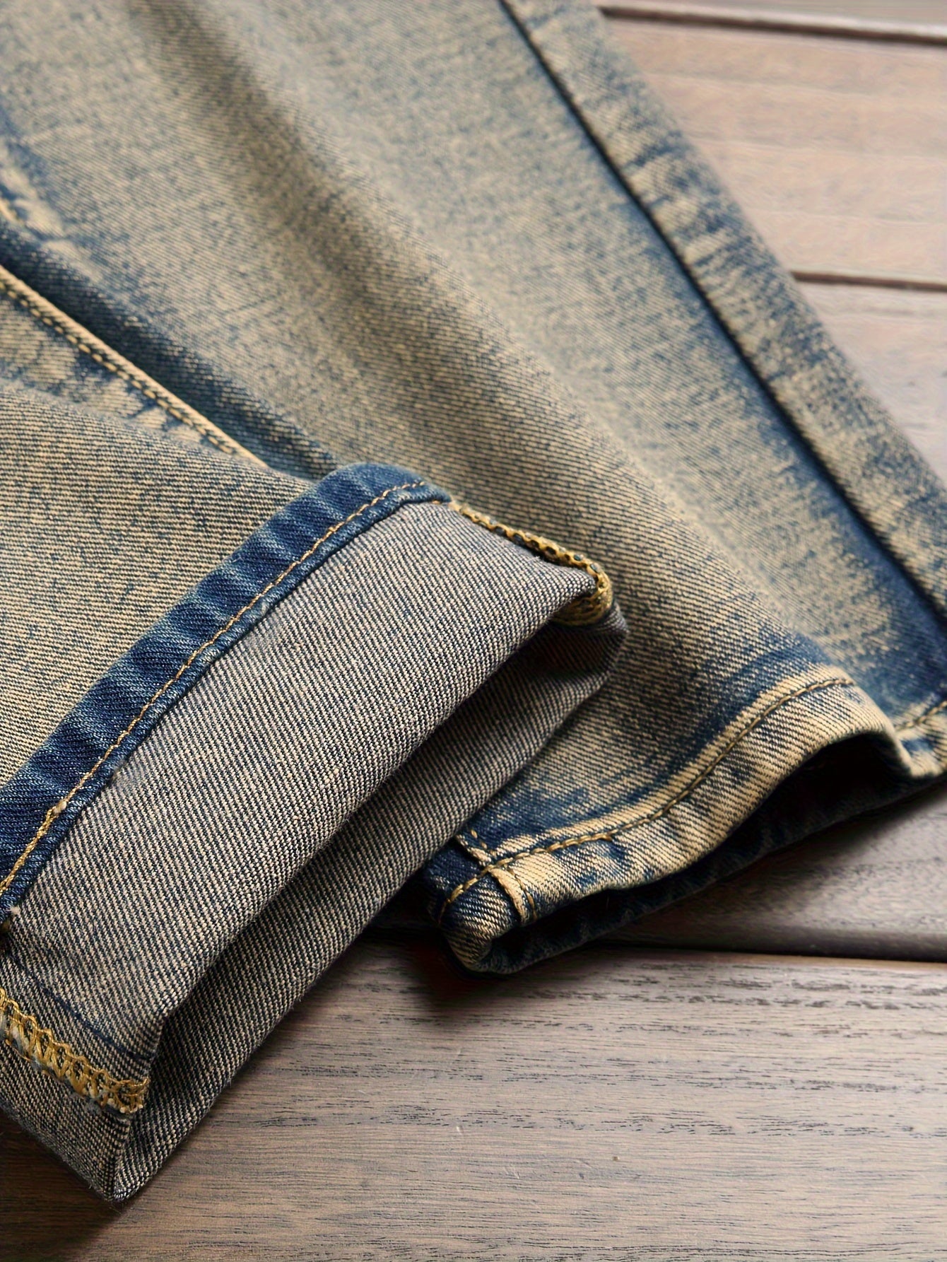 Men's Jeans Retro Nostalgic Golden Slim Straight Leg