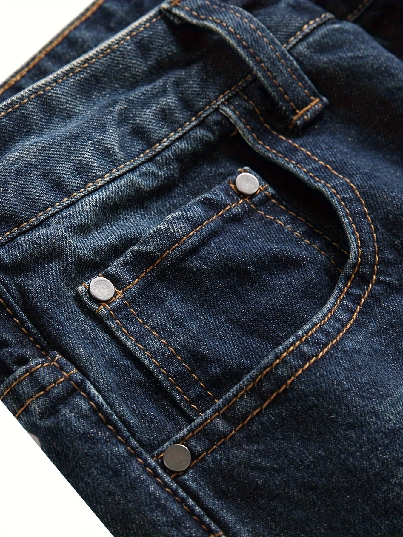 Men's Navy Blue Ripped Elasticity Skinny Wild Jeans