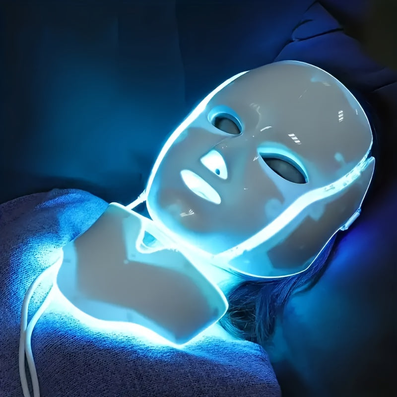 Light Therapy Mask with neck light. Changes to 7 different therapeutic colors.