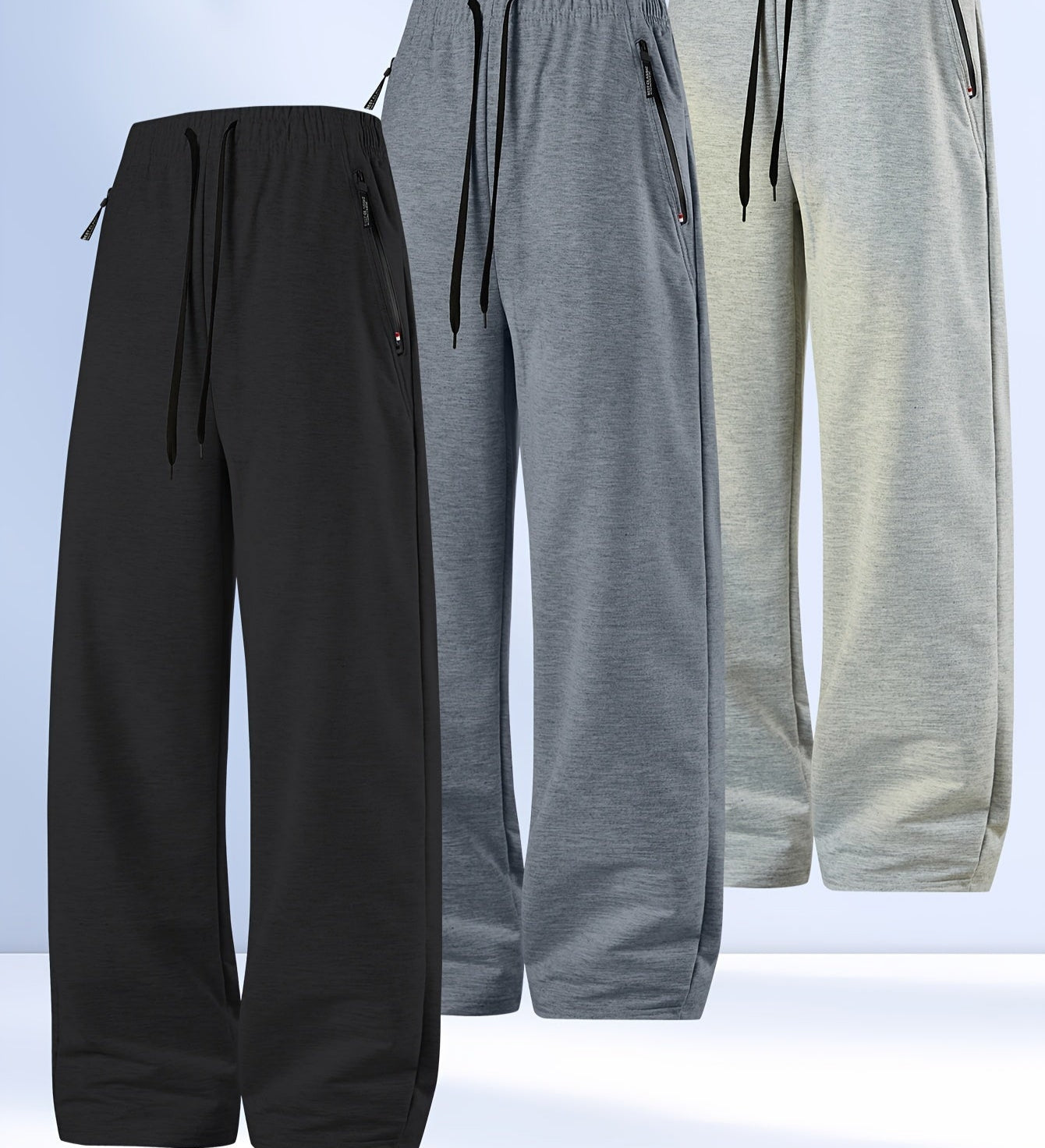 Nice set of 3 jogger pants. Set includes black dark grey and light grey.
