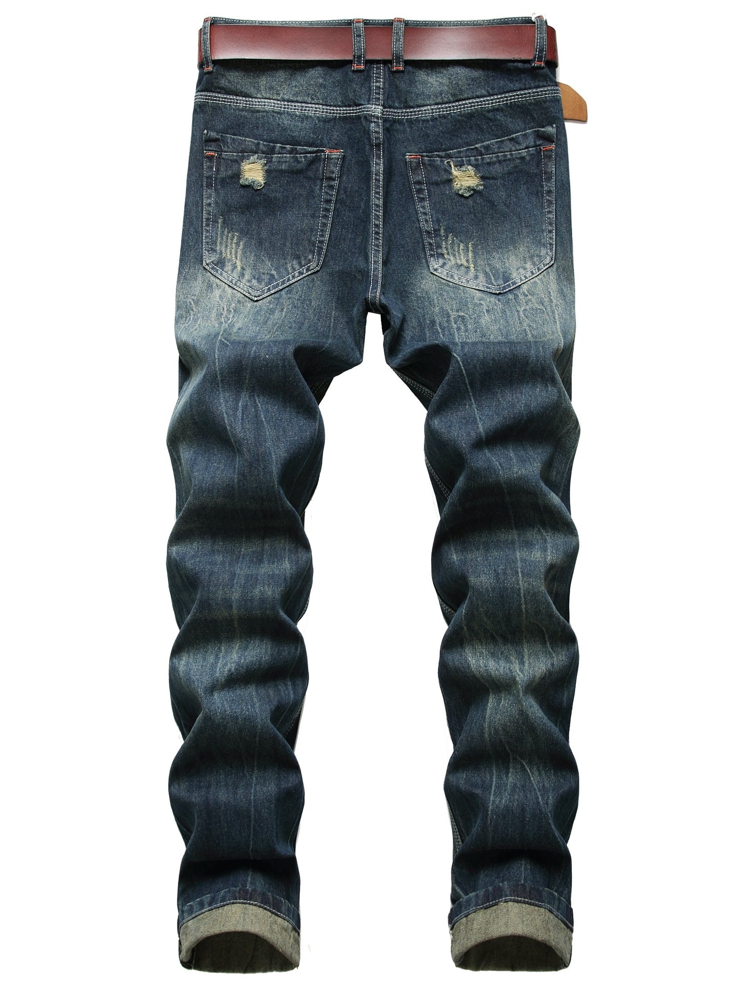 Men's Dark Blue Ripped Jeans - Limited Stock