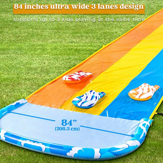 Giant Backyard Water Slide with 3 Body Boards