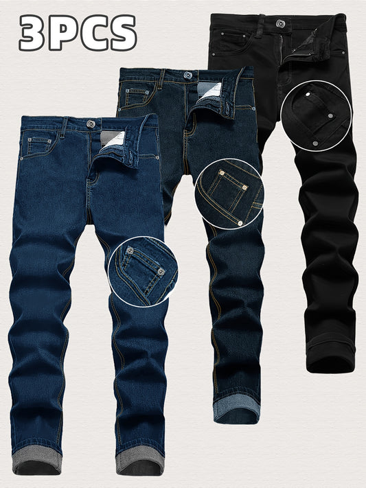 Men's Skinny Fit Jeans - 3 Pairs for 1 Price - All Season